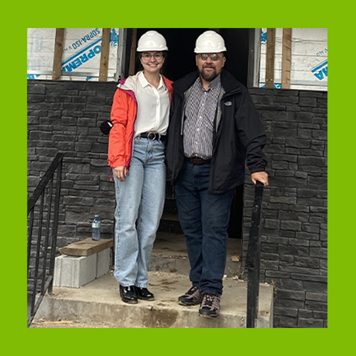 Shannon Robbins and Peter Robbins recent tour of the Lionel Kelland Hospice construction site. 